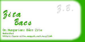 zita bacs business card