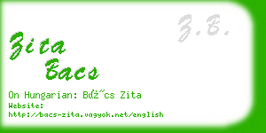 zita bacs business card